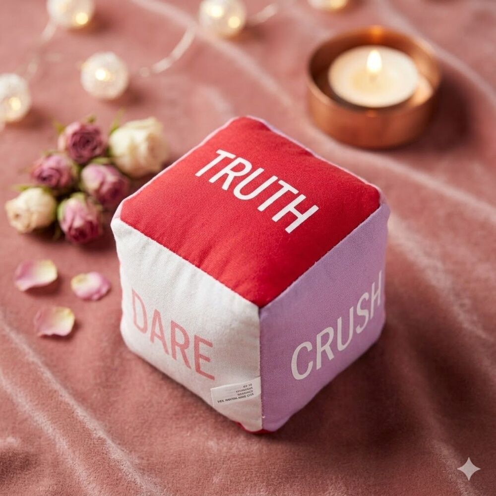 Fun & Flirty Date Night Plush Dice 6" ❤️ Truth or Dare Game - Exc. Condition